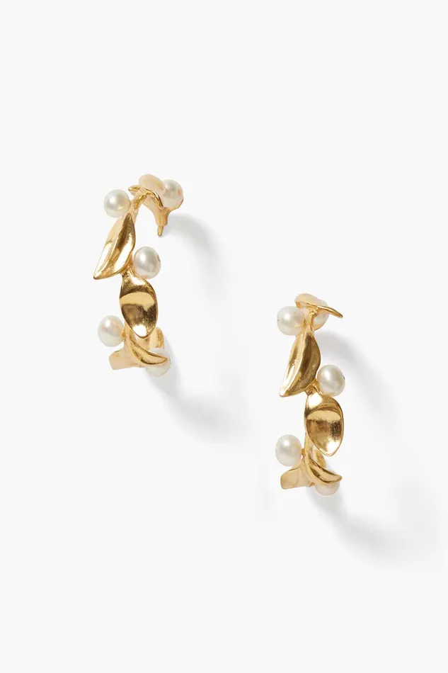 Chan Luu Earrings Olive Branch Hoop Earrings Maxi Gold 8211 Women