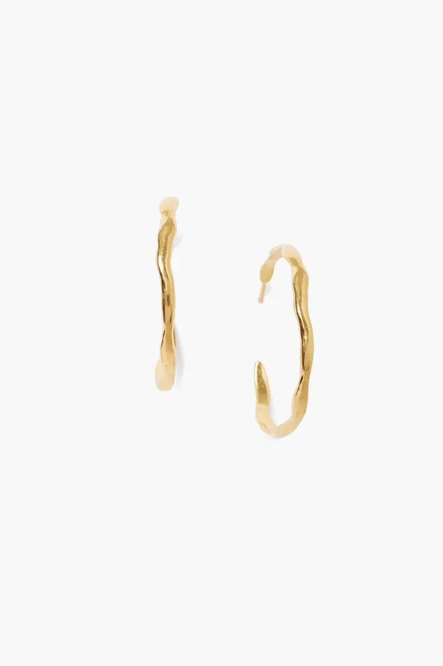 Chan Luu Earrings Wave Hoop Earrings Yellow Gold 8211 Women