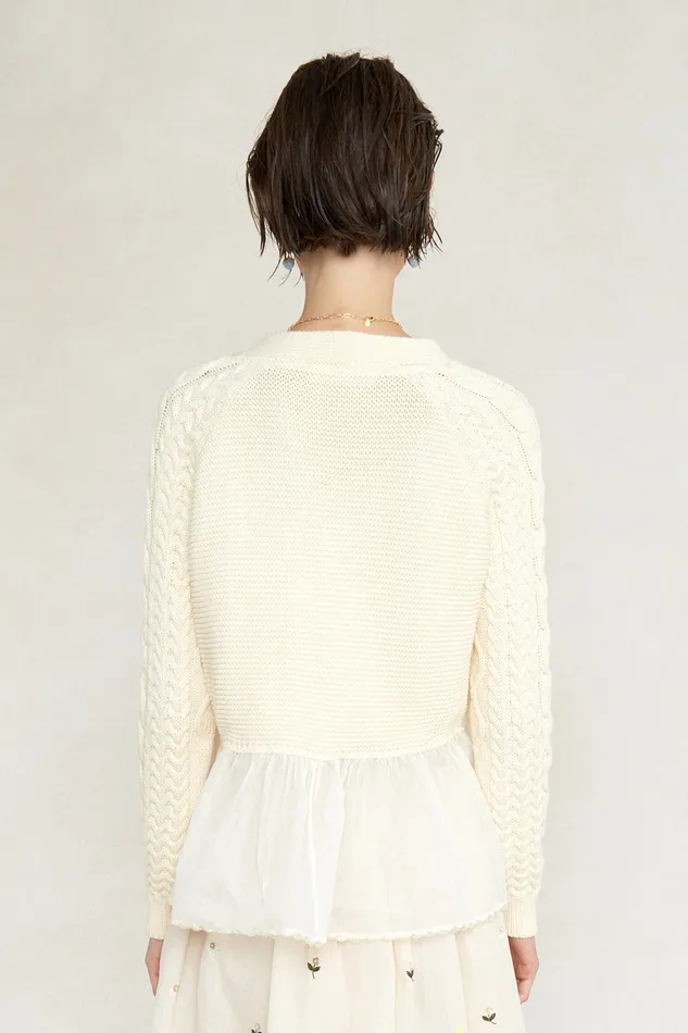 Chan Luu Knitwear Rebecca Cardigan Antique White 8211 Women