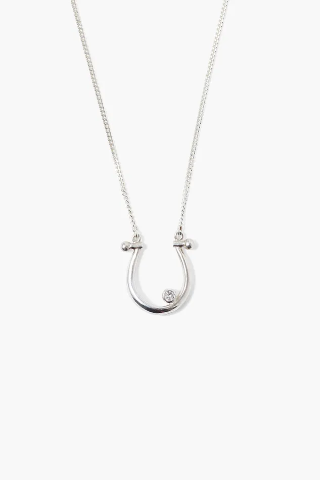 Chan Luu Necklaces Diamond Horseshoe Necklace Silver 8211 Women
