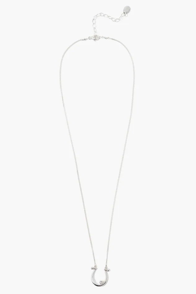 Chan Luu Necklaces Diamond Horseshoe Necklace Silver 8211 Women