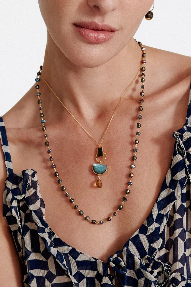 Chan Luu Necklaces Elsie Necklace Hypersthene Mix 8211 Women