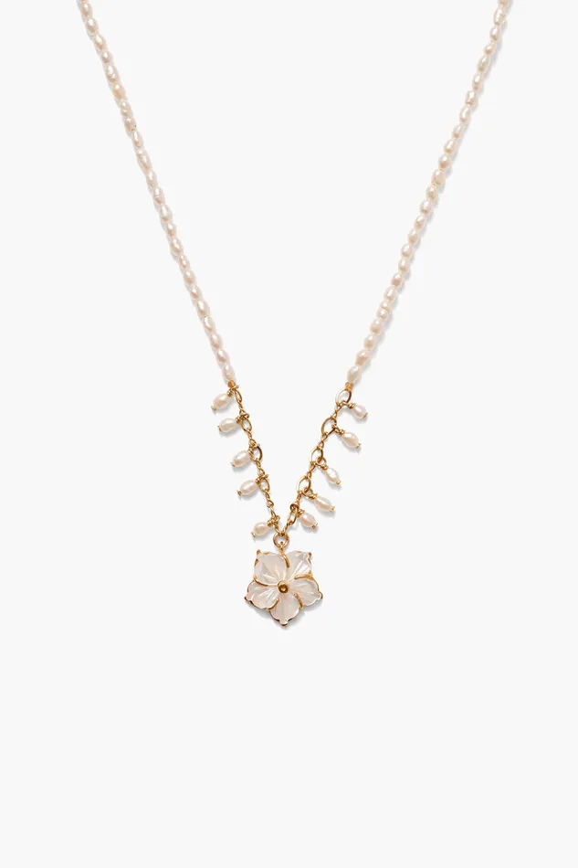 Chan Luu Necklaces Plumeria Necklace White Pearl 8211 Women