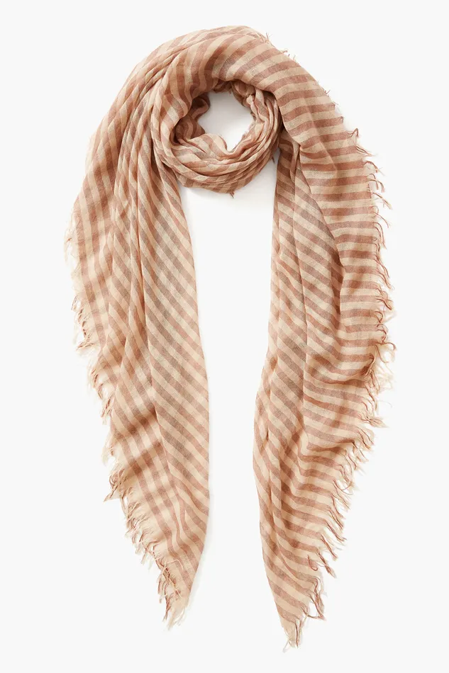 Chan Luu Scarves Cashmere And Silk Scarf Cognac Linea 8211 Women