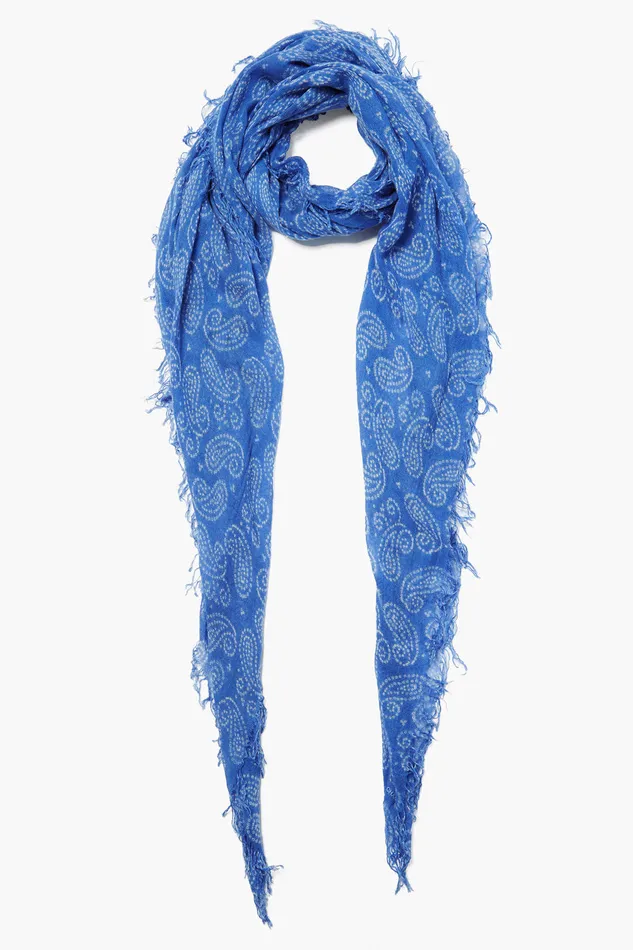 Chan Luu Scarves Cashmere And Silk Scarf Wedgewood Dotted Paisley 8211 Women