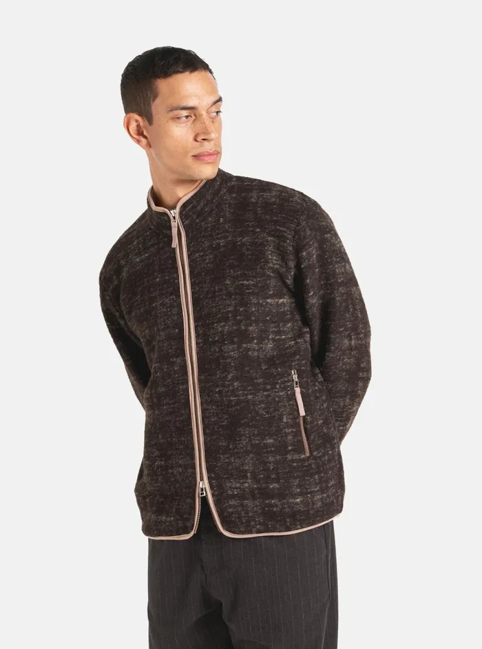 Climbing Jacket In Brown Marble Fleece Men Universal Works Fleece