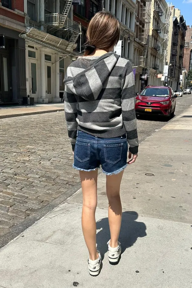 Clothing Alana Wool Striped Zip Up Sweater Brandy Melville SWEATERS