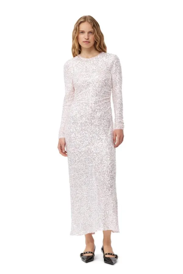 Clothing GANNI Dresses 3D Sequins Maxi Dress Mauve Chalk
