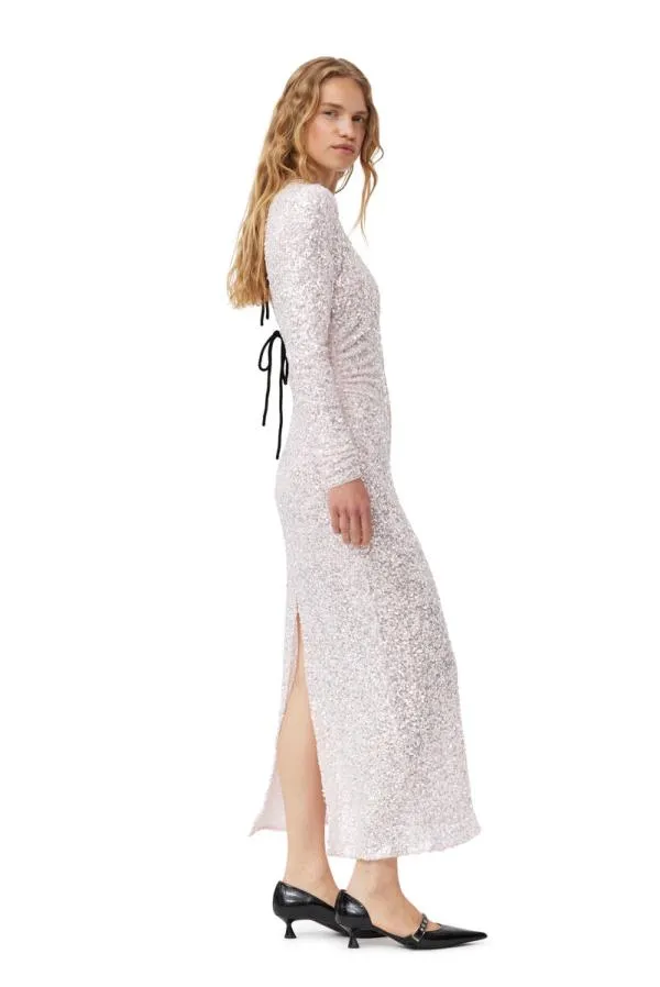 Clothing GANNI Dresses 3D Sequins Maxi Dress Mauve Chalk Clothing GANNI Dresses 3D Sequins Maxi Dress Mauve Chalk