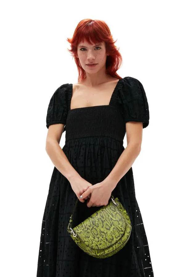 Clothing GANNI Dresses Broderie Anglaise Maxi Dress Black