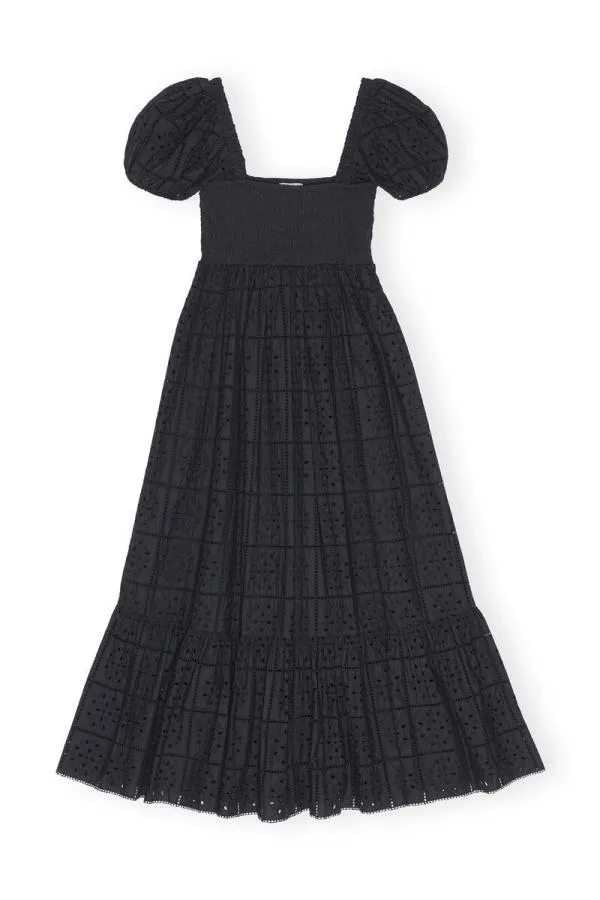 Clothing GANNI Dresses Broderie Anglaise Maxi Dress Black