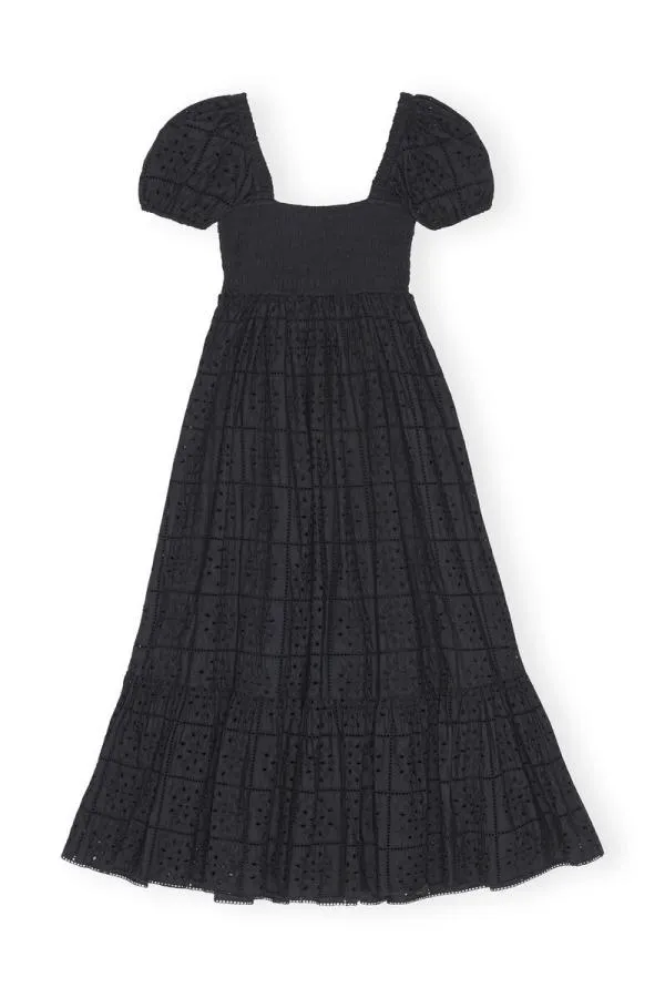 Clothing GANNI Dresses Broderie Anglaise Maxi Dress Black