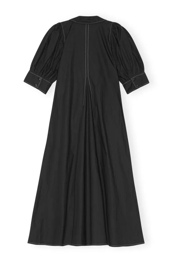 Clothing GANNI Dresses Poplin Midi Dress Black