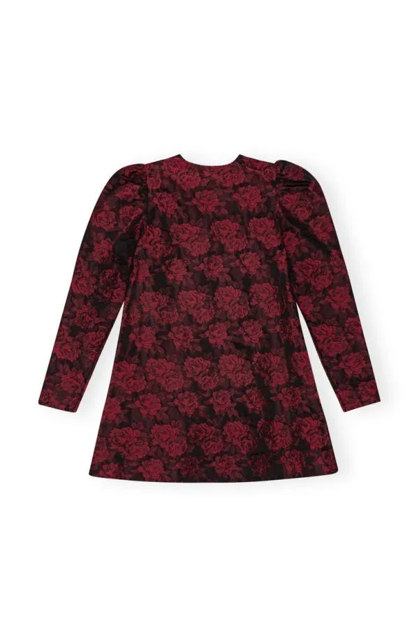 Clothing GANNI Dresses Red Botanical Jacquard Mini Dress High Risk Red
