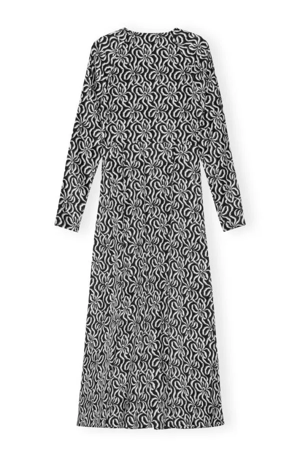 Clothing GANNI Dresses Silk Stretch Satin Long Dress Black