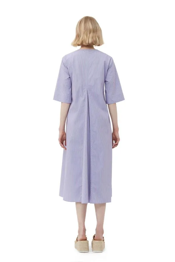 Clothing GANNI Dresses Stripe Cotton VNeck Maxi Dress Forever Blue Clothing GANNI Dresses Stripe Cotton VNeck Maxi Dress Forever Blue