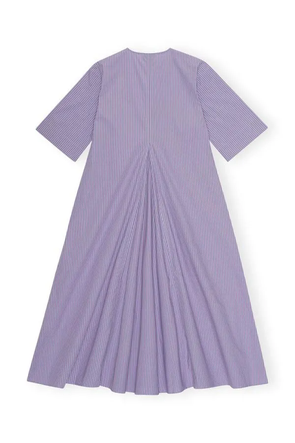 Clothing GANNI Dresses Stripe Cotton VNeck Maxi Dress Forever Blue Clothing GANNI Dresses Stripe Cotton VNeck Maxi Dress Forever Blue