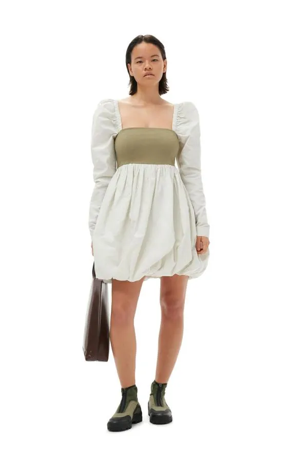 Clothing GANNI Dresses Taffeta Mix Balloon Mini Dress Aloe