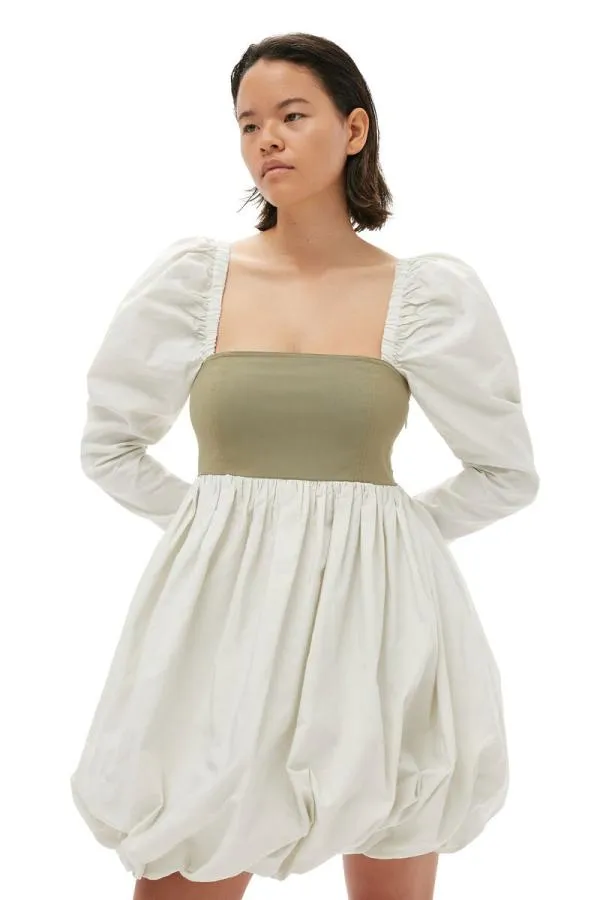 Clothing GANNI Dresses Taffeta Mix Balloon Mini Dress Aloe
