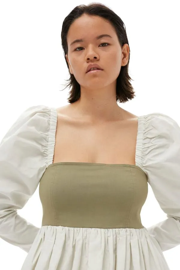 Clothing GANNI Dresses Taffeta Mix Balloon Mini Dress Aloe