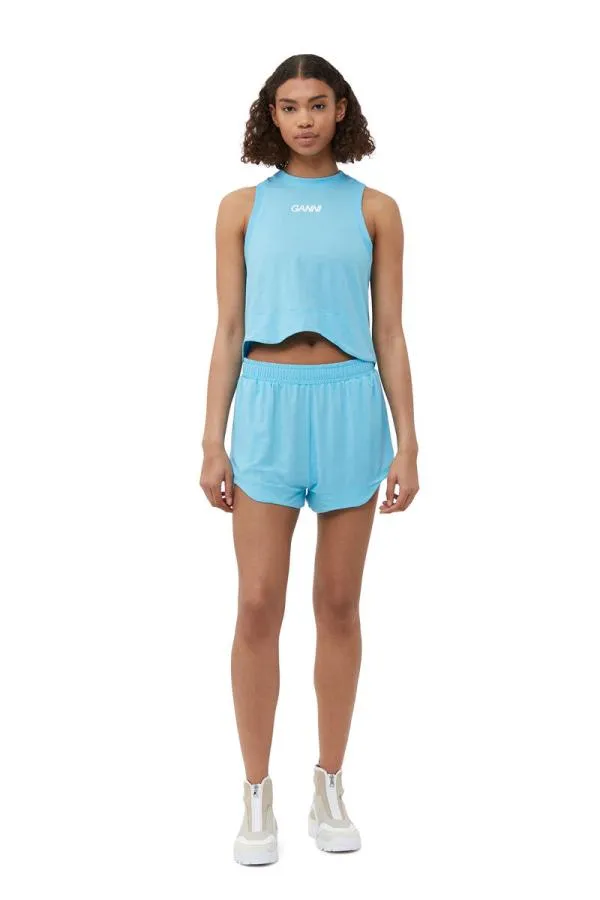 Clothing GANNI Extended Sizes Active Mesh Shorts Ethereal Blue