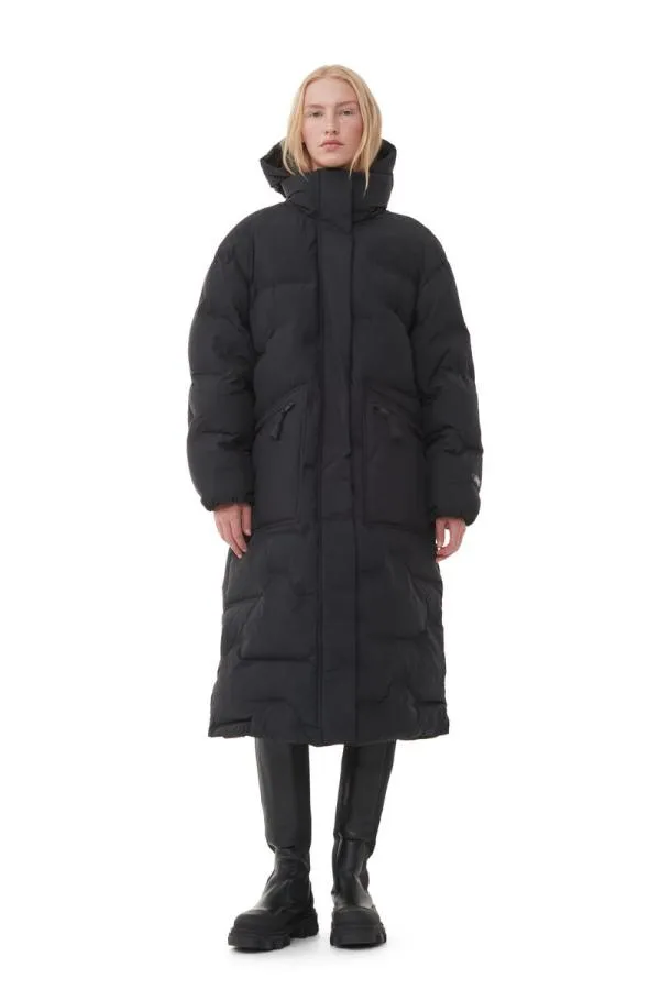 Clothing GANNI Extended Sizes Black Oversized Soft Puffer Coat Black