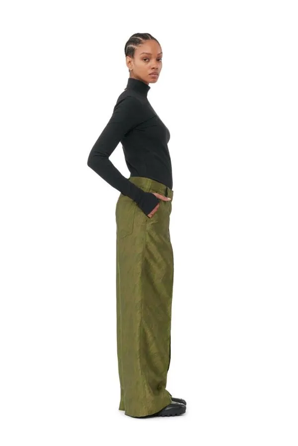 Clothing GANNI Extended Sizes Black Rib Jersey Open Back Rollneck Paloma Melange Clothing GANNI Extended Sizes Black Rib Jersey Open Back Rollneck Paloma Melange
