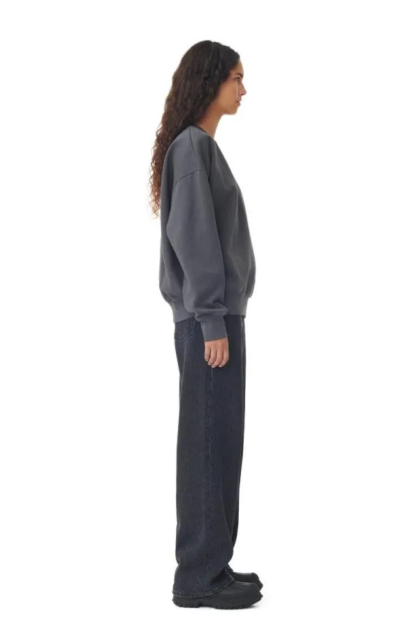 Clothing GANNI Extended Sizes Grey Isoli Oversized Sweatshirt Volcanic Ash Clothing GANNI Extended Sizes Grey Isoli Oversized Sweatshirt Volcanic Ash