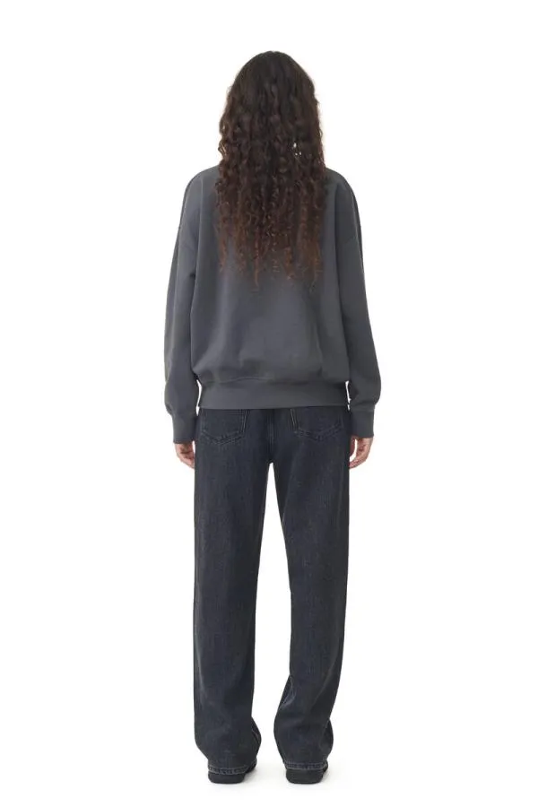 Clothing GANNI Extended Sizes Grey Isoli Oversized Sweatshirt Volcanic Ash Clothing GANNI Extended Sizes Grey Isoli Oversized Sweatshirt Volcanic Ash