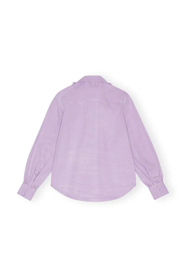 Clothing GANNI Extended Sizes Western Blouse Natural Lilac
