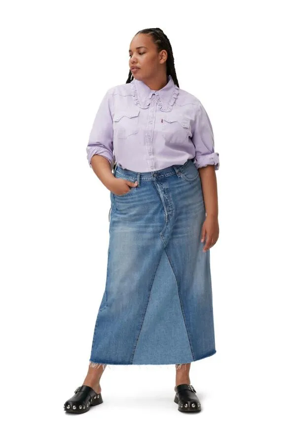 Clothing GANNI Extended Sizes Western Blouse Natural Lilac
