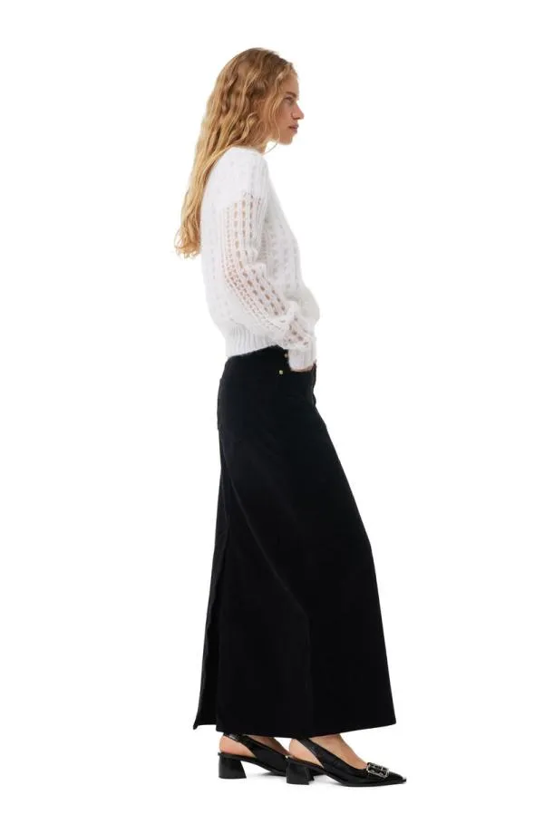 Clothing GANNI Knitwear White Mohair Lace Polo Sweater Bright White