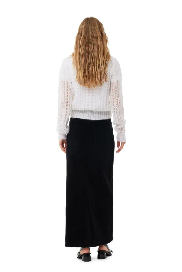Clothing GANNI Knitwear White Mohair Lace Polo Sweater Bright White