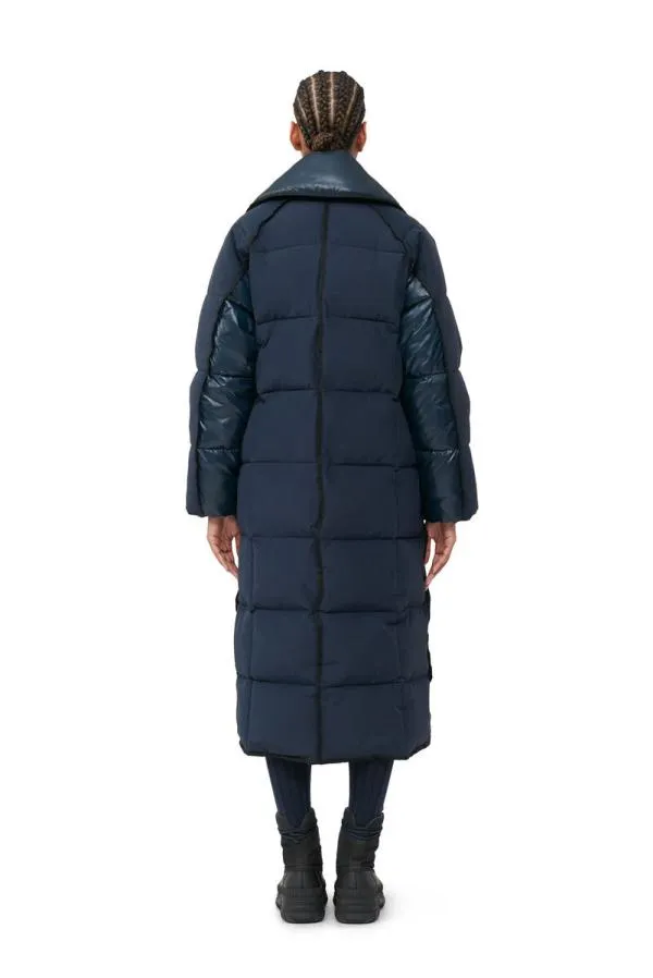 Clothing GANNI Outerwear Blue Oversized Puffer Coat Sky Captain Clothing GANNI Outerwear Blue Oversized Puffer Coat Sky Captain