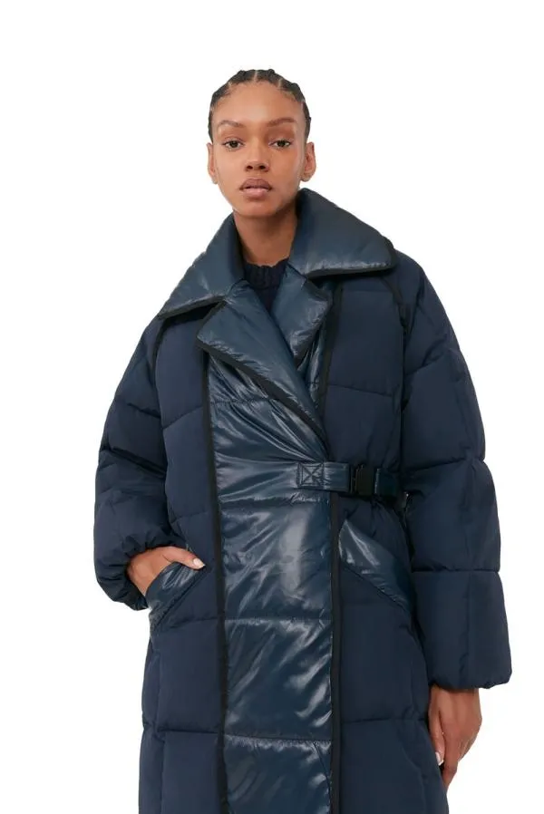 Clothing GANNI Outerwear Blue Oversized Puffer Coat Sky Captain Clothing GANNI Outerwear Blue Oversized Puffer Coat Sky Captain