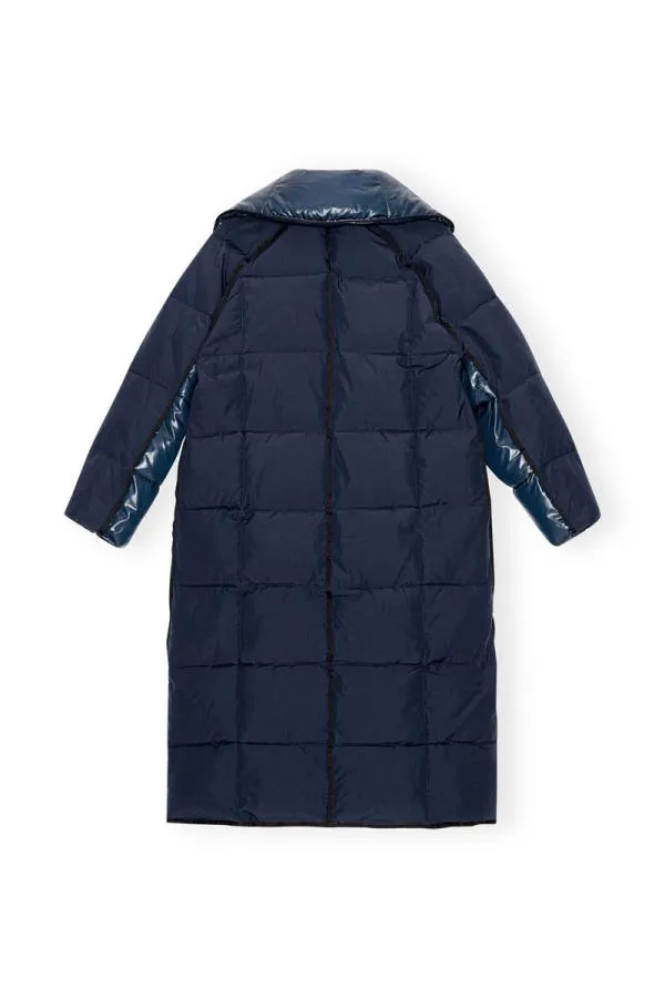 Clothing GANNI Outerwear Blue Oversized Puffer Coat Sky Captain Clothing GANNI Outerwear Blue Oversized Puffer Coat Sky Captain