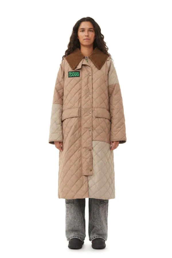 Clothing GANNI Outerwear X Barbour Burghley Quilted Jacket Timber Wolf