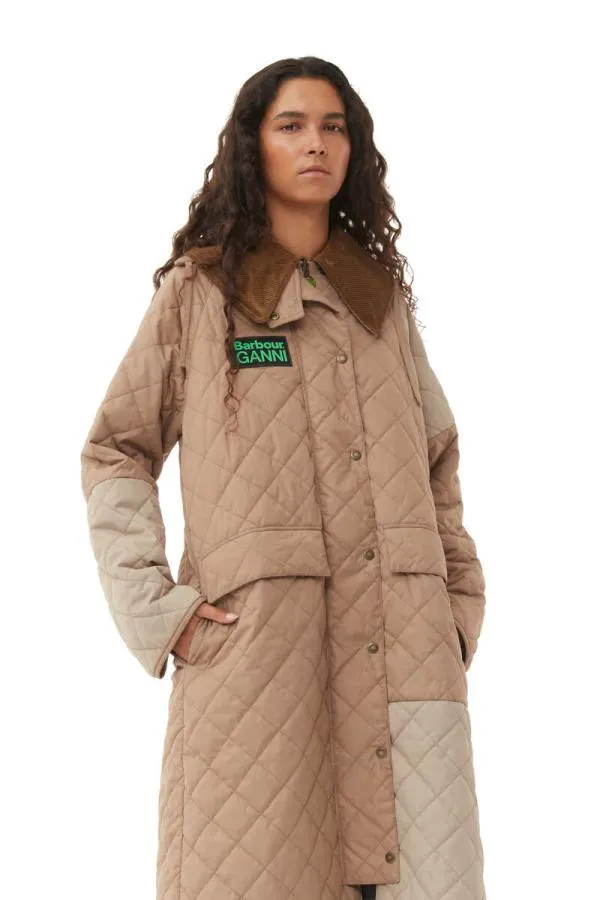 Clothing GANNI Outerwear X Barbour Burghley Quilted Jacket Timber Wolf