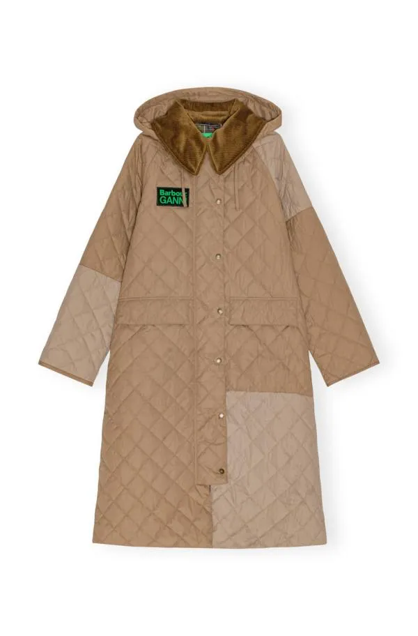 Clothing GANNI Outerwear X Barbour Burghley Quilted Jacket Timber Wolf