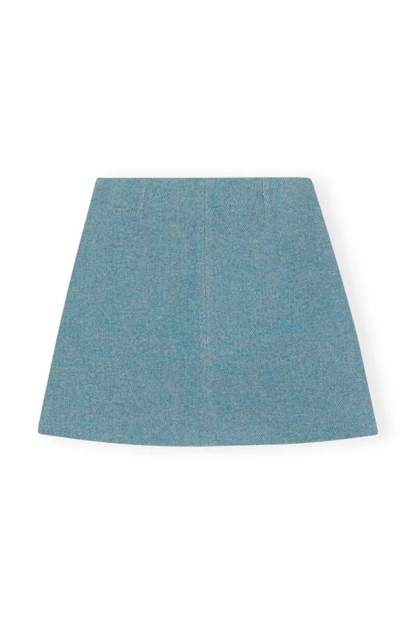 Clothing GANNI Skirts Twill Wool Suiting Mini Skirt Heather Clothing GANNI Skirts Twill Wool Suiting Mini Skirt Heather