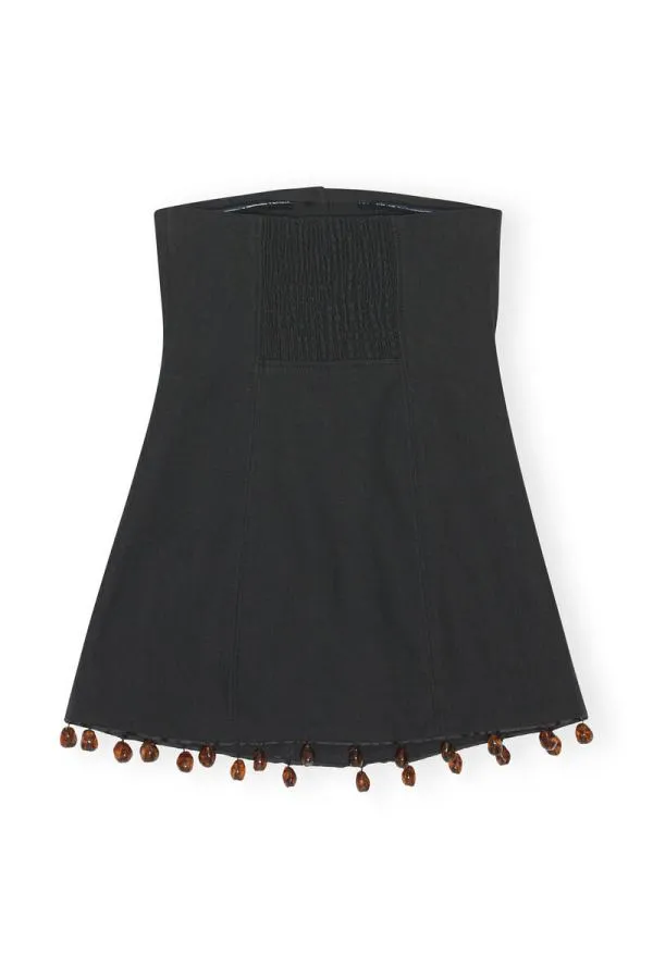 Clothing GANNI Suiting Cotton Suiting Strapless Top Black Clothing GANNI Suiting Cotton Suiting Strapless Top Black