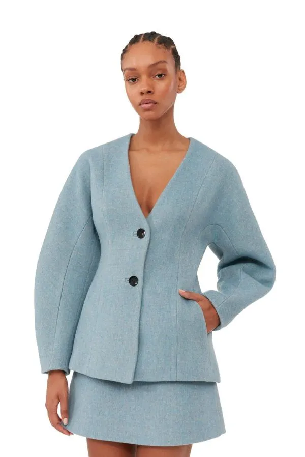 Clothing GANNI Suiting Twill Wool Suiting Blazer Heather