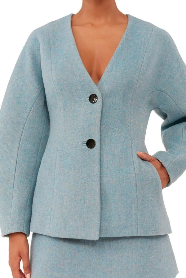 Clothing GANNI Suiting Twill Wool Suiting Blazer Heather Clothing GANNI Suiting Twill Wool Suiting Blazer Heather