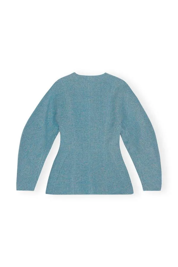 Clothing GANNI Suiting Twill Wool Suiting Blazer Heather Clothing GANNI Suiting Twill Wool Suiting Blazer Heather