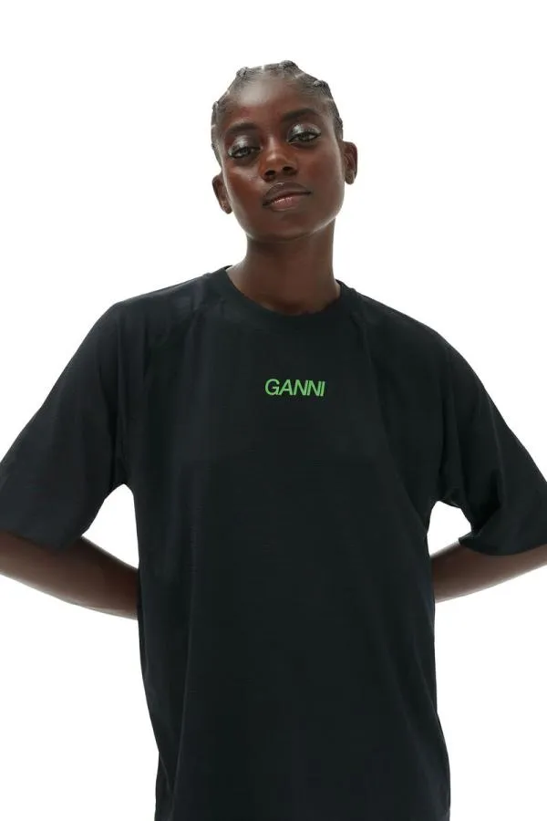 Clothing GANNI TShirts Active Mesh Tshirt Black