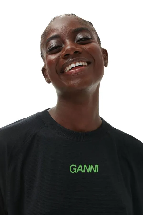 Clothing GANNI TShirts Active Mesh Tshirt Black