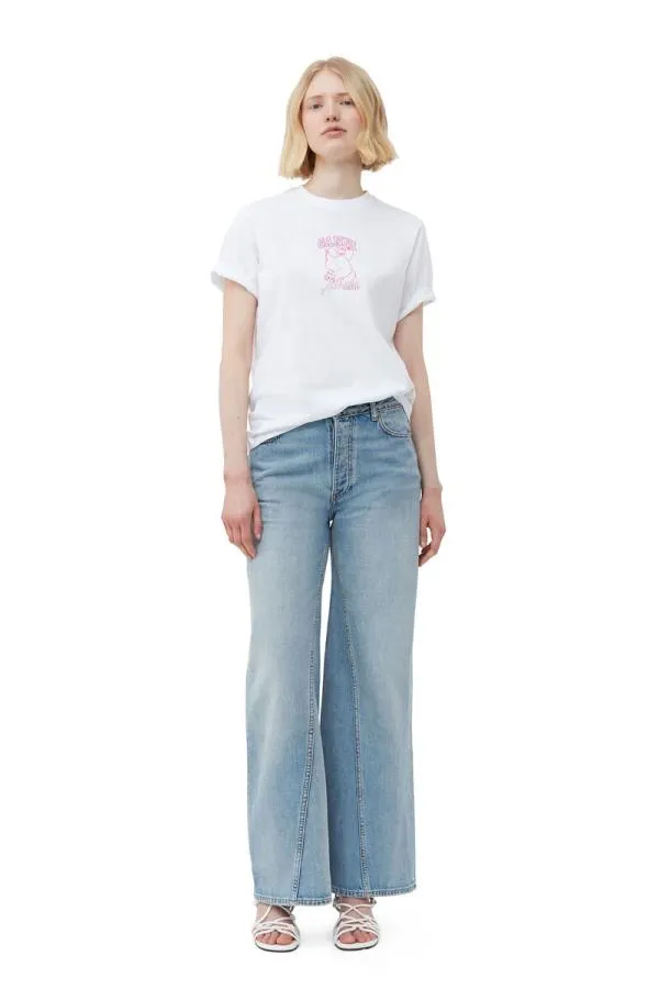 Clothing GANNI TShirts Basic Jersey Camp Bear Tshirt Bright White