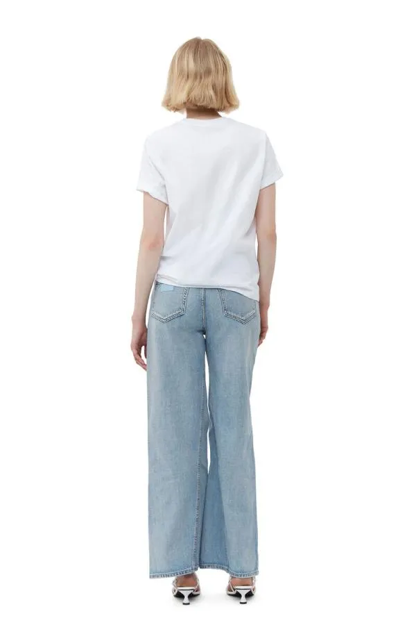 Clothing GANNI TShirts Basic Jersey Camp Bear Tshirt Bright White Clothing GANNI TShirts Basic Jersey Camp Bear Tshirt Bright White