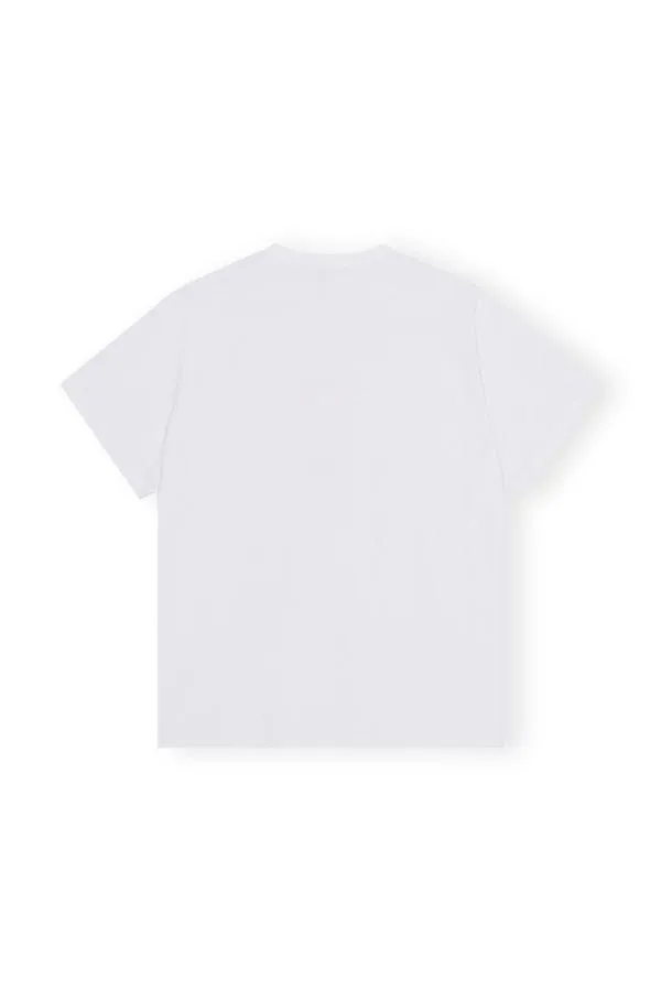 Clothing GANNI TShirts Basic Jersey Camp Bear Tshirt Bright White Clothing GANNI TShirts Basic Jersey Camp Bear Tshirt Bright White