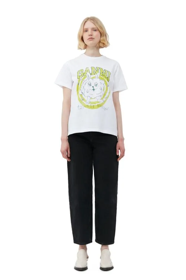 Clothing GANNI TShirts Relaxed Bunny Tshirt Bright White